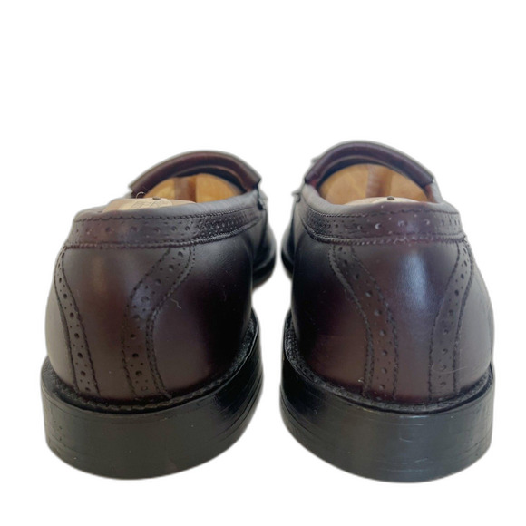 Allen Edmonds Bridgeton Men's Burgundy Leather Loafers Oxblood Size 8.5 Tassel - Picture 8 of 8